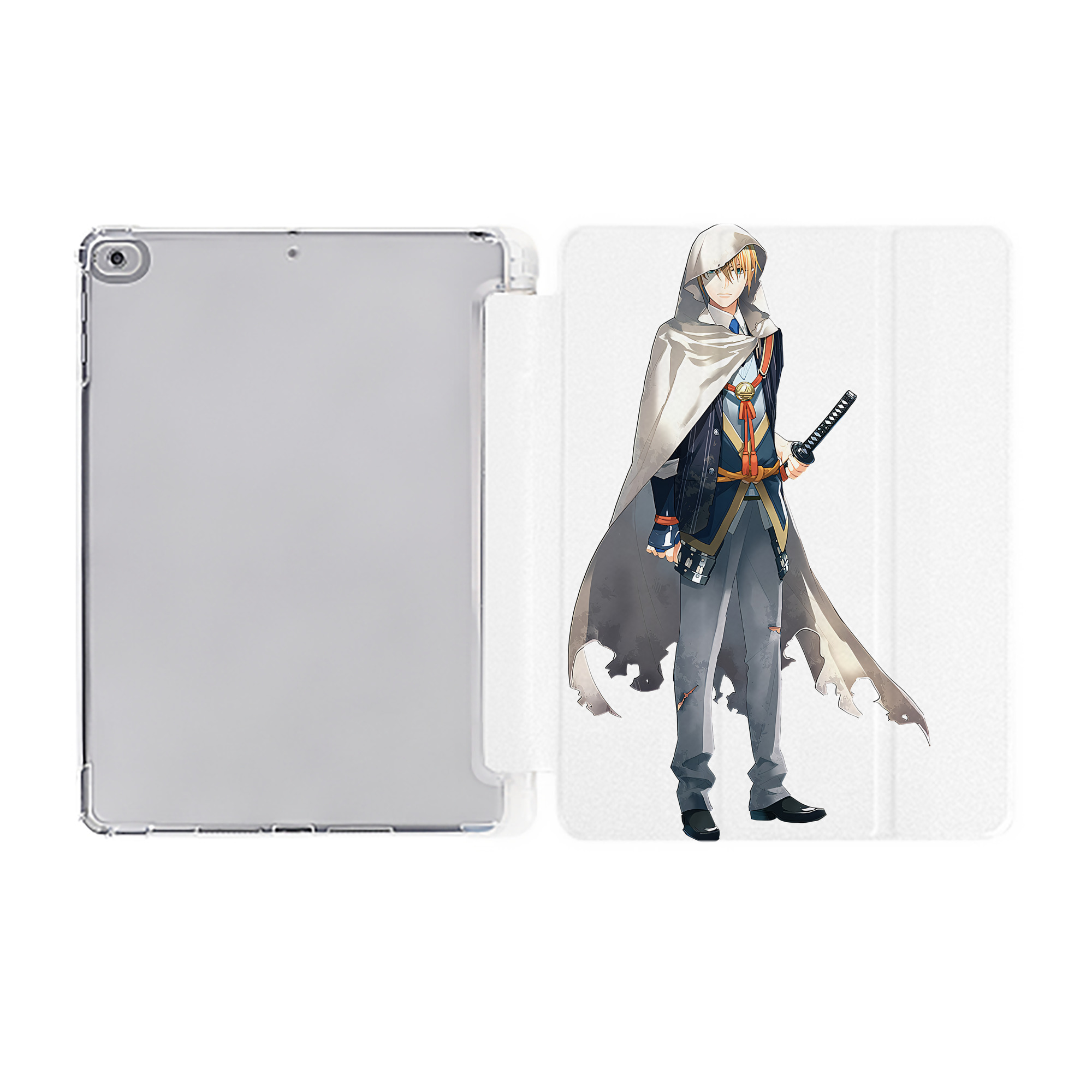 （画像用） 刀剣乱舞 Touken Ranbu IPad ケース ペン収納付き 三つ折りスタンド PUレザー×シリコン 対応機種9.5/10.5/10.9インチ